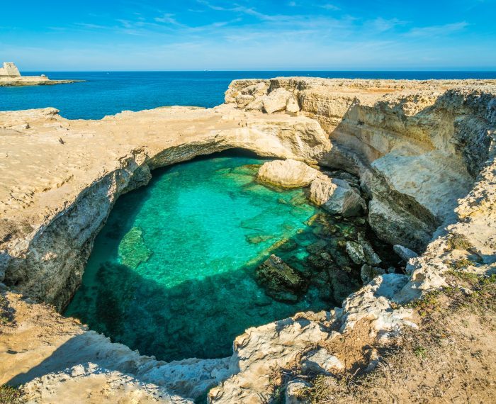 The famous Grotta della Poesia, province of Lecce, in the Salento region of Puglia, southern Italy.