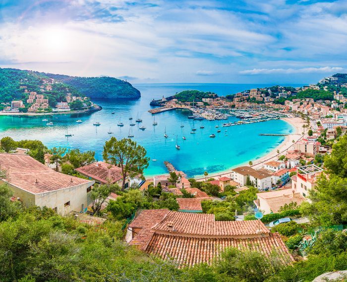 Panoramic view of Porte de Soller, Palma Mallorca, Spain