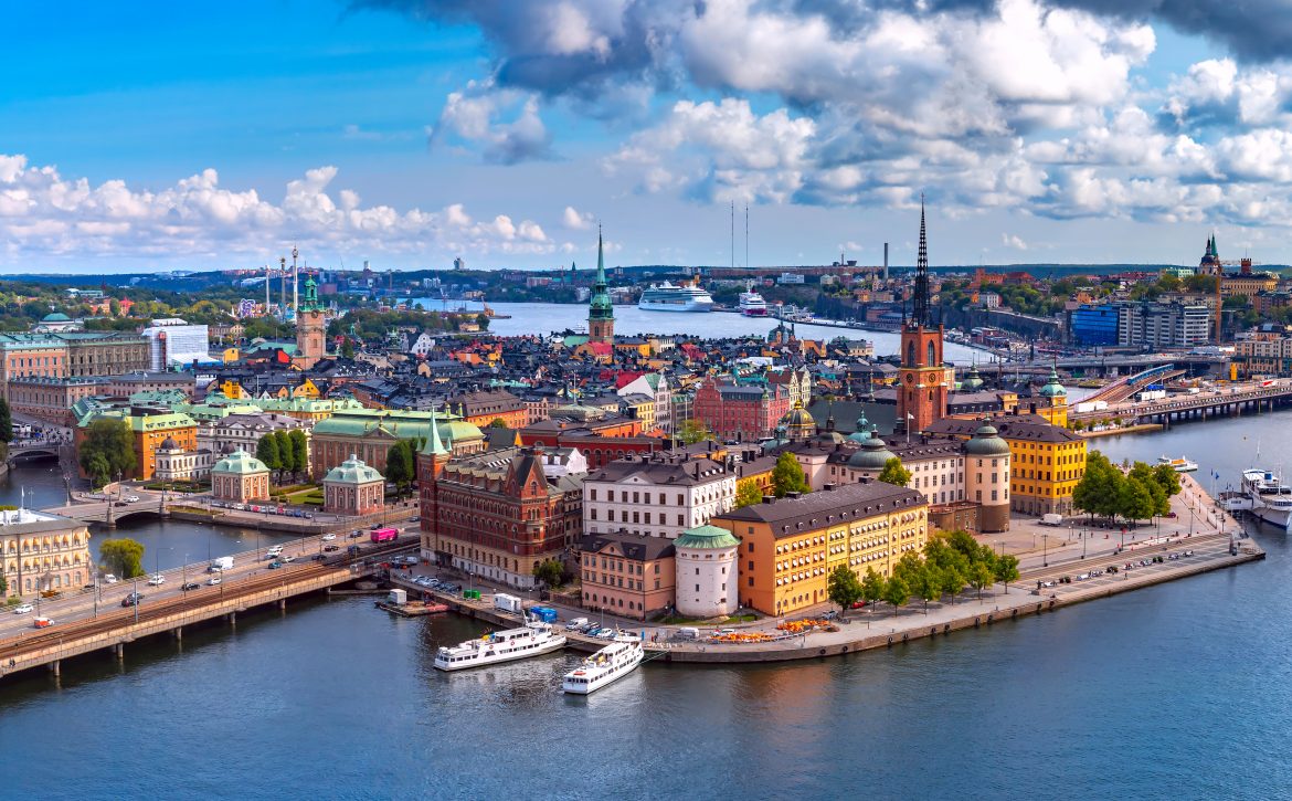 Panorama of Gamla Stan in Stockholm, Sweden