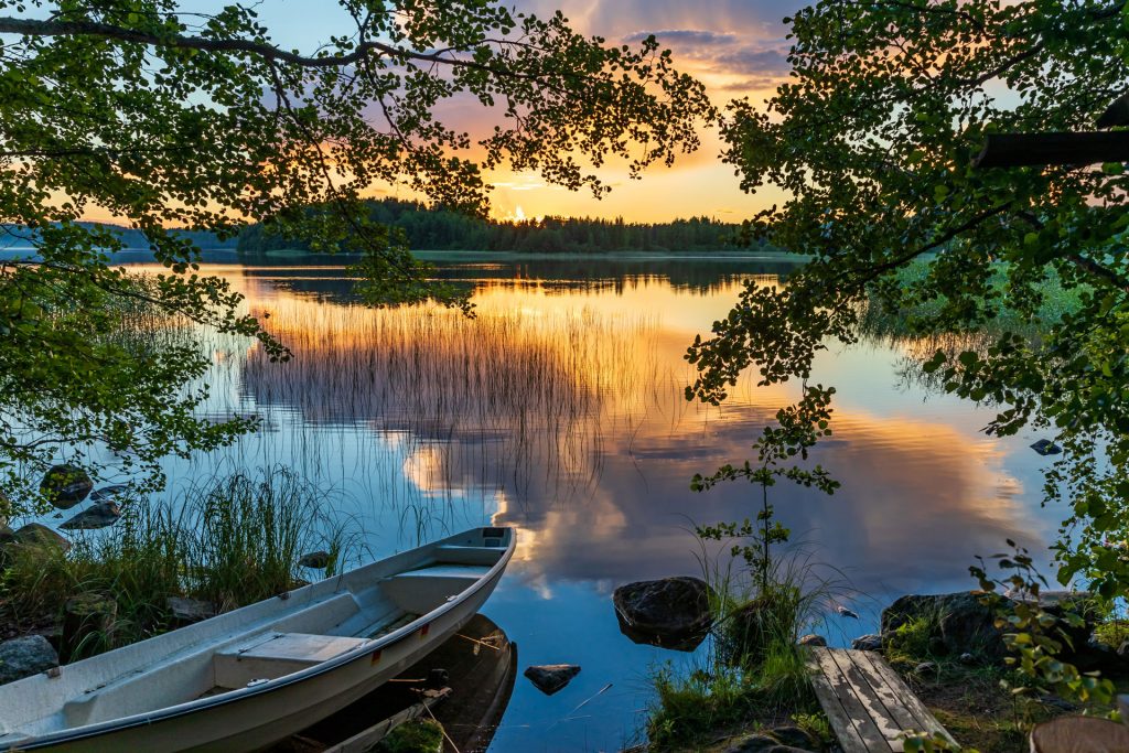 Summer sunset in the Lake Region, Finland