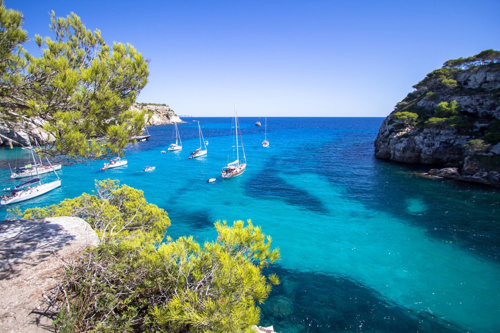 The crystal clear waters of the Menorca
