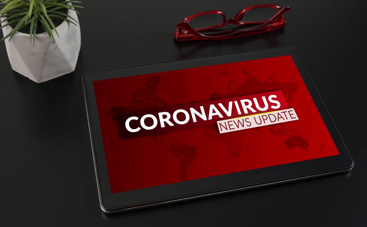 Coronavirus or Covid-19 pandemic News Update background concept.