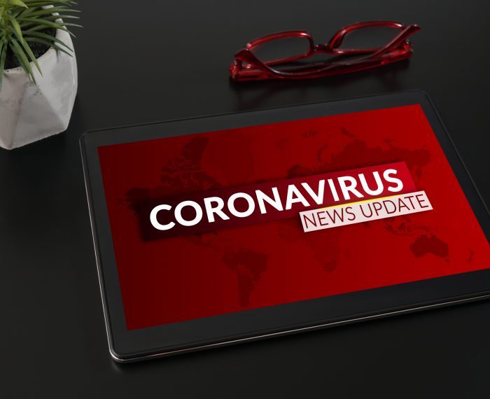 Coronavirus or Covid-19 pandemic News Update background concept.