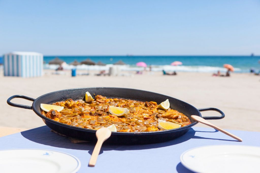 Paella along the Marina de Valencia, Spain