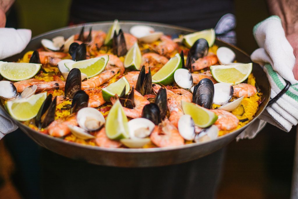 Paella with seafood